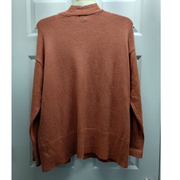 A New Day Women's Size Medium Burnt Orange Open Front Oversized Cardigan Sweater - Picture 2 of 4